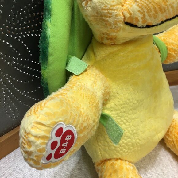 Build A Bear Yellow Sea Turtle Plush Teddy Bear Removable Green Shell Backpack - Picture 5 of 10